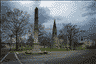 Church Park is triangular in shape so there are only three corners. This is the view looking south. The obelisk is a memorial for Henry Wisner who represented 